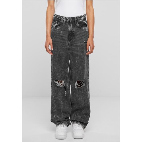 UC Ladies Women&amp;#039;s Distressed 90&amp;#039;s Wide Jeans - Black Slike