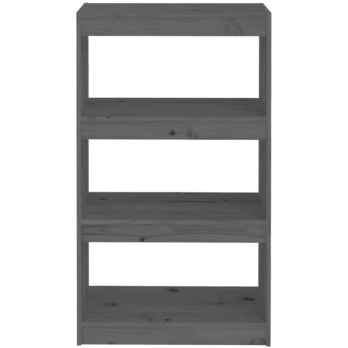 VidaXL knjižna omara/pregrada siva 60x30x103,5 cm trdna borovina Slike