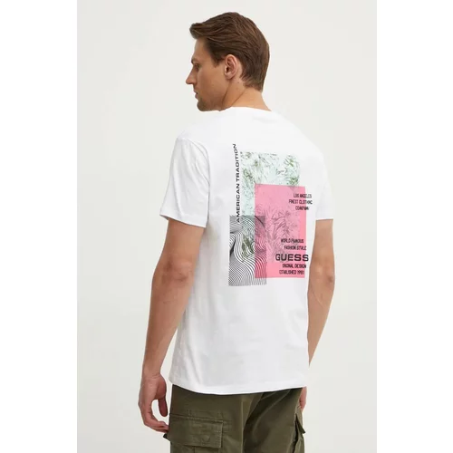 Guess Pamučna majica za muškarce, boja: bijela, s tiskom, M4YI03 I3Z14