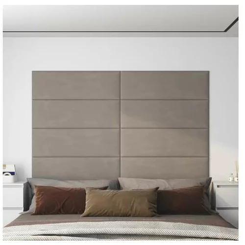  Stenski paneli 12 kosov svetlo sivi 90x30 cm žamet 3,24 m²
