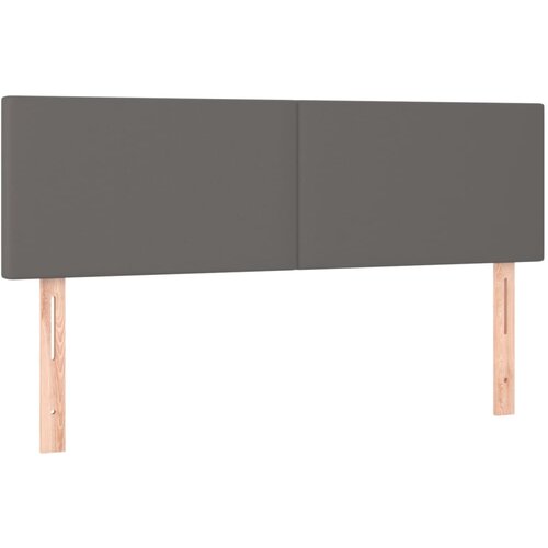 Maison Chic Posteljno vzglavje - Vzglavna omarica 2 kosa sivo 72x5x78/88 cm umetno usnje, (22078478) Slike