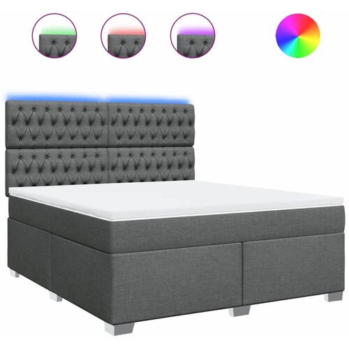Maison Chic Box spring postelja - Vzmetna postelja z vzmetnico temno siva 180x200 cm blago SL11898, (21901440) Cene