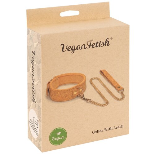 Vegan Fetish Collar with Leash Natural Cene
