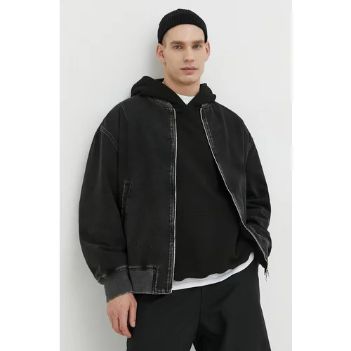 Diesel Bomber jakna za muškarce, boja: crna, za prijelazno razdoblje, oversize