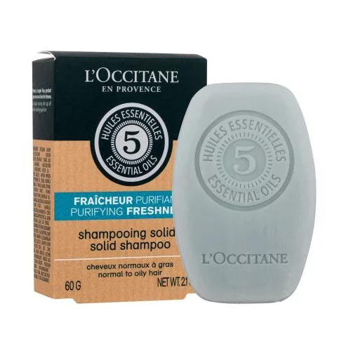 L'occitane Aromachology Purifying Freshness Solid Shampoo 60 g osvežilen šampon za normalne do mastne lase za ženske