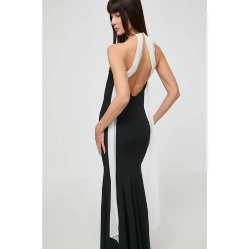 Luisa Spagnoli Obleka s primesjo svile PENDENTE črna barva, 540714