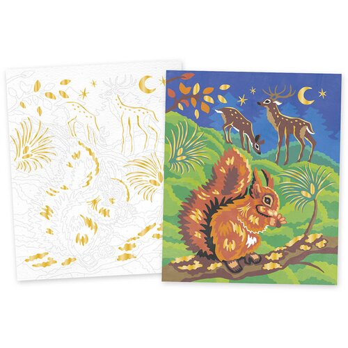 Janod bojanka po brojevima sa bojama na bazi vode forest animals Slike