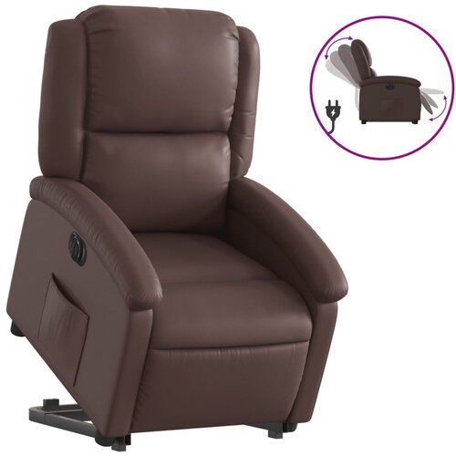 Maison Chic Električni naslanjač - Relax naslanjač s funkcijo vstajanja rjavo umetno usnje, (22061548) Cene