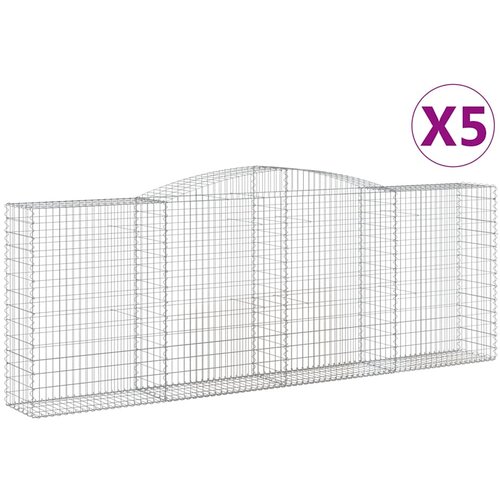  Lučne gabionske ko&amp;scaron;are 5 kom 400x50x140/160cm pocinčano željezo Slike