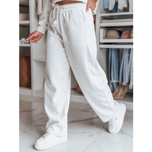 DStreet Spodnie damskie dresowe wide leg DRESMOOD jasnoszare Slike