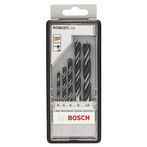 Bosch 5-delni Robust Line set spiralnih burgija za drvo 2607010527, 4; 5; 6; 8; 10 mm Slike