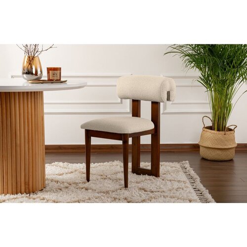 Hanah home stolica natura - walnut, off white whitewalnut chair set (2 pieces) Cene
