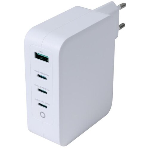 Deltaco USB-C Kućni Punjač, 1x USB-A, 3x USB-C, Ukupno 130 W, Bijeli Cijene