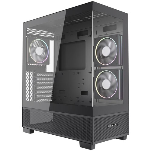 Gembird Gaming case Fornax X550 aquarium type, ATX, 2x USB 3.2 + 1x USB type-C, black Cijene