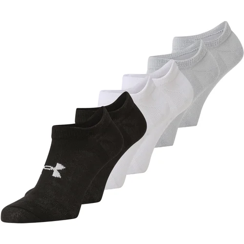 Under Armour Športne nogavice 'Essential No Show' siva / črna / bela