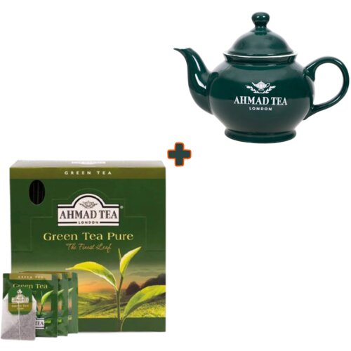Ahmad Tea čajnik zeleni, 445 ml + Čaj Green Tea Pure 100 kesica Cene