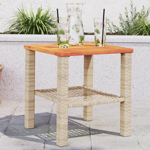  Vrtni stol bež 40x40x42 cm od poliratana i drva bagrema