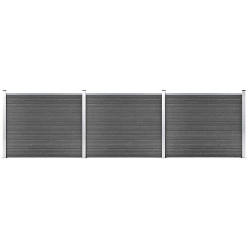 vidaXL set panela za ogradu WPC 526 x 146 cm crni Cene