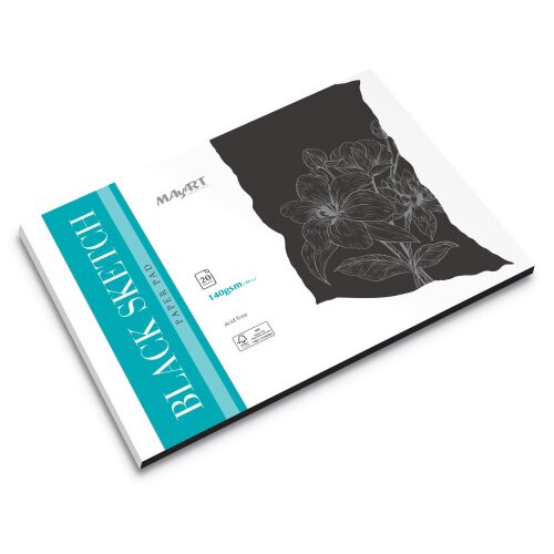 MayArt Blok za crtanje MA00362, A4, 20 listova, 140g, Crni papir Cene