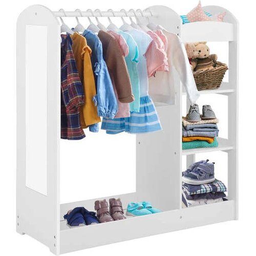 Kinder Home dječja stalak za odjeću s ogledalom, bijeli, 94x38x100 cm Cijene
