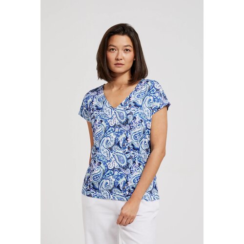 Moodo Women's patterned T-shirt - navy blue Cene