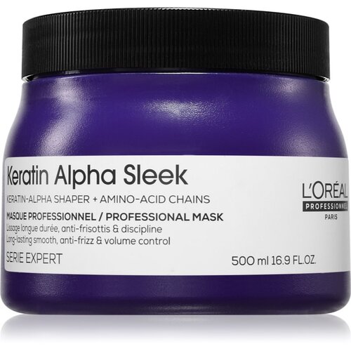 L&amp;acute;Or&amp;eacute;al Paris Serie Expert Keratin Alpha Sleek hranilna maska za gladek videz las 500 ml Slike