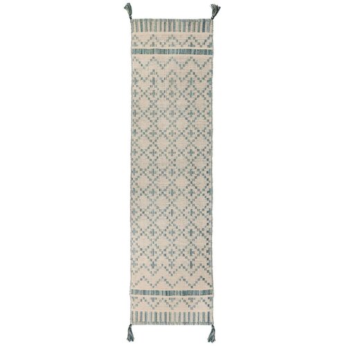 Flair Rugs Bež-moder bombažen tekač Leela, 60 x 200 cm Cene