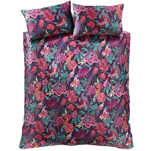 Catherine Lansfield Ljubičasta posteljina za bračni krevet/za produženi krevet od samta 230x220 cm Kate Floral – Cijene