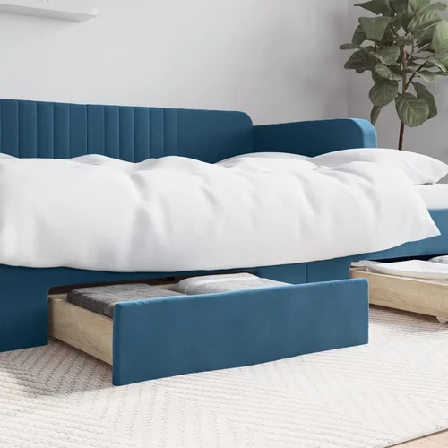vidaXL Ladice za krevet 2 kom plave od konstruiranog drva i baršuna