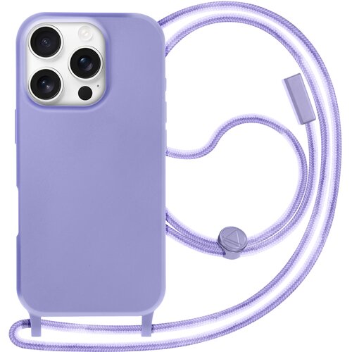 AVIZAR Ovitek za iPhone 16 Pro Soft Touch z vrvico za okoli vratu, Lavanda, (5000189985) Cene
