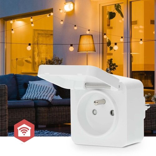 Nedis ZBPO130EWT - Pametna utičnica Smartlife 3680W/230V/ Tip E/16A Wi-Fi Tuya IP44 Slike