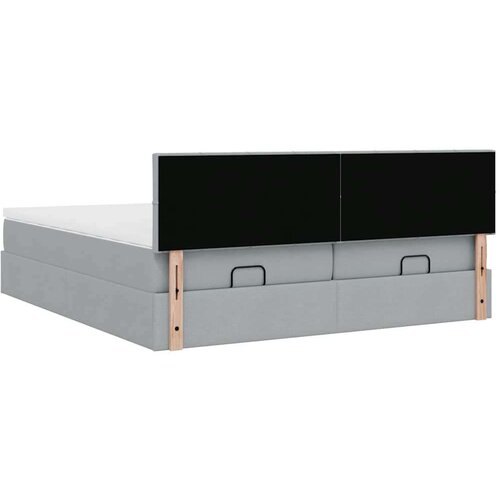 VidaXL okvir kreveta s madracima svijetlosivi 160x200cm od tkanine Slike