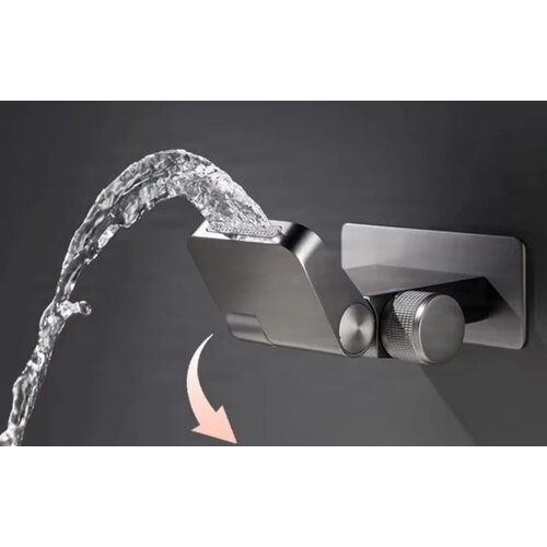 ELITE EDITION Zidna armatura s prikazom temperature in preklopnim izlivom 180&amp;deg; &amp;ndash; BSW1500 &amp;mdash; Gunmetal siva Slike