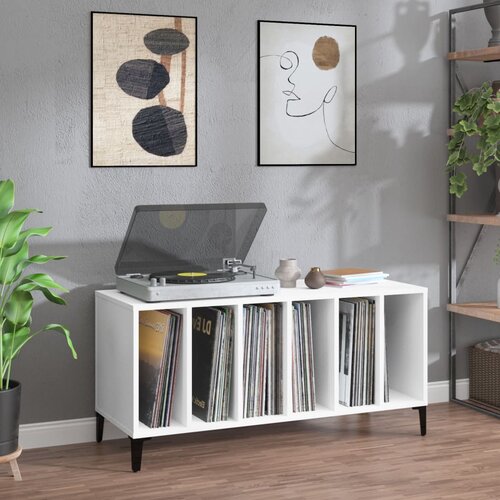 vidaXL Omarica za gramofonske plošče bela 100x38x48 cm inženirski les Cene