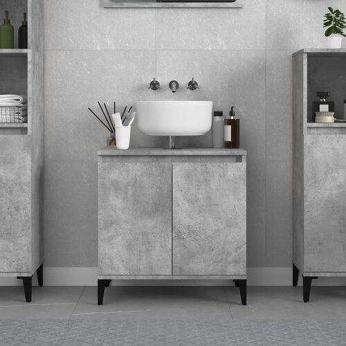VidaXL Omarica za umivalnik betonsko siva 58x33x60 cm inženirski les Slike