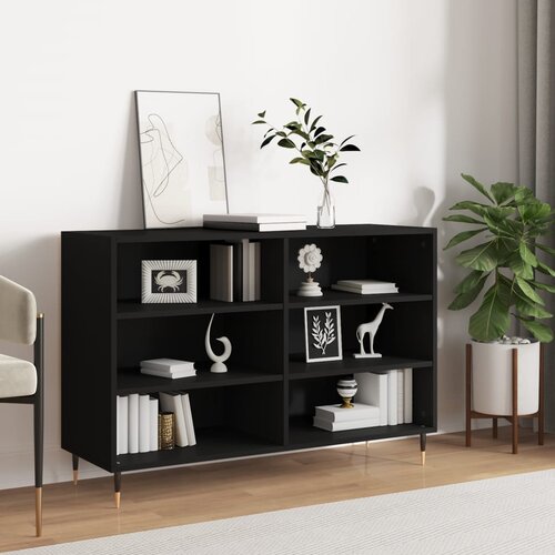 VidaXL Komoda črna 103,5x35x70 cm inženirski les Slike