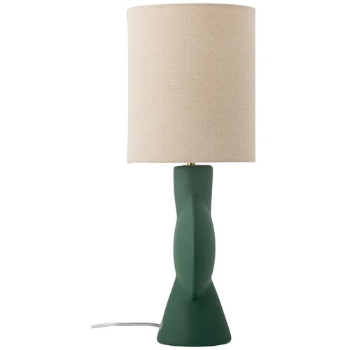 Bloomingville Temno zelena namizna svetilka s tekstilnim senčilom v naravni barvi (višina 55 cm) Sergio – Cene