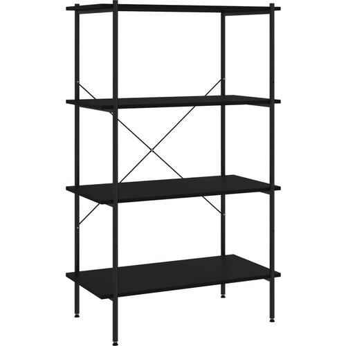 vidaXL 4-nadstropni regal s policami črn 80x40x130 cm, (20771736) Cene