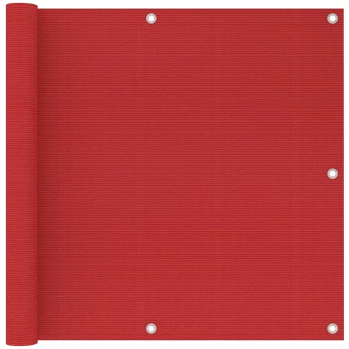 Balkonski zastor crveni 90 x 500 cm HDPE
