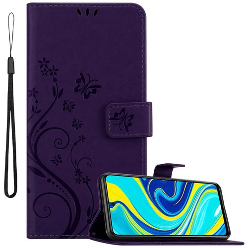 Cadorabo Xiaomi RedMi NOTE 9 PRO/NOTE 9S temno modra - ovitek v cvetličnem dizajnu z magnetnim zapiranjem, stoječo funkcijo in režami za kartice, (20860530) Cene