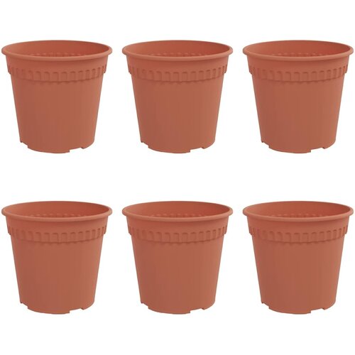 VidaXL Okrogli cvetlični lonec 6 pcs Kamnito rdeča &amp;Oslash; 19 x 16 cm, (5000207381) Slike