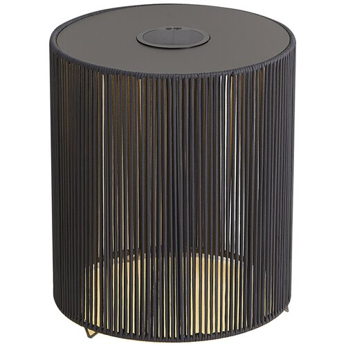 QAZQA Moderna zunanja namizna svetilka temno siva vklj. LED solarna IP54 - Rope Cene