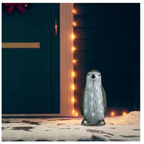  LED božični akrilni pingvin notranji in zunanji 30 cm