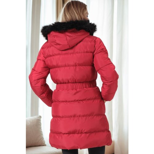 Dewberry Z6764 WOMEN'S COAT-BURGUNDY-1 Cene
