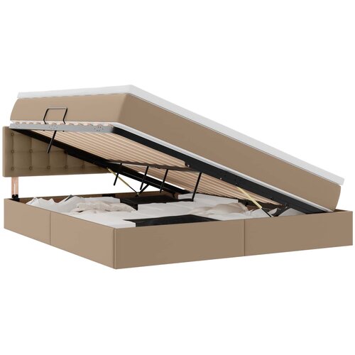 vidaXL Postelja s shranjevanjem Kapučino 180 x 200 cm Umjetno usnje, (5000100923) Cene