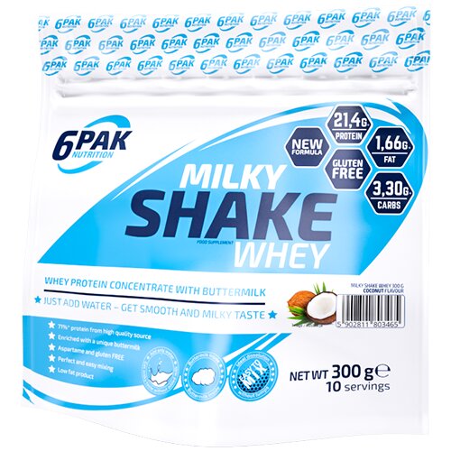 6PAK milky shake whey 300 g vanila Cene