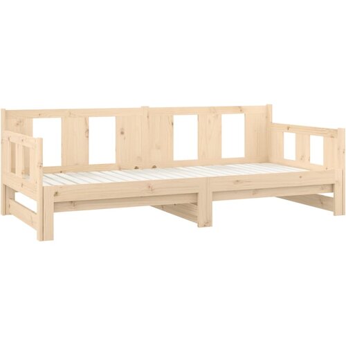  Dnevni ležaj na izvlačenje od masivne borovine 2 x (90x200) cm Slike