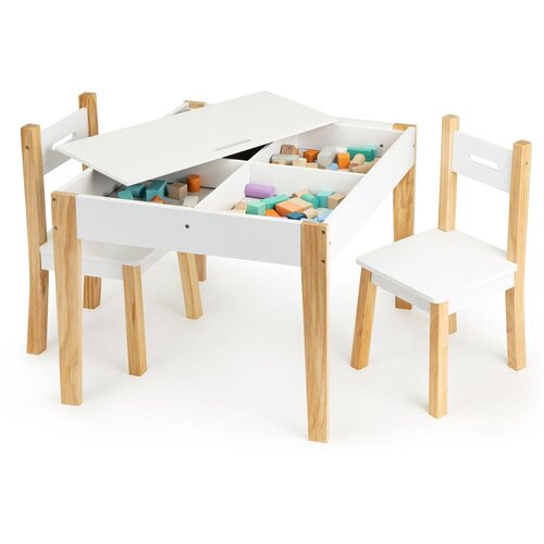 ECO TOYS miza s predalom za igrače in dva stola Slike