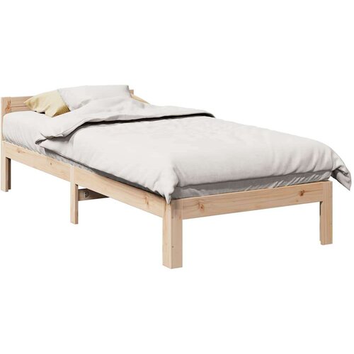 vidaXL Posteljni okvir brez vzmetnice 90x200 cm trdna borovina Cene