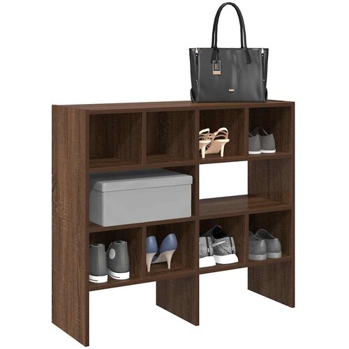 VidaXL Regal za čevlje 2 kosa zložljiva rjavi hrast 89,5x30x40 cm Slike